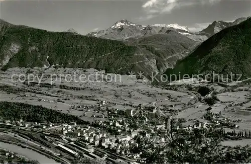 AK / Ansichtskarte Brig_VS Panorama Blick gegen Simplon Wasenhorn und Huebschhorn Alpen Brig_VS