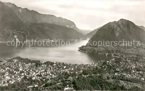 AK / Ansichtskarte Lugano_Lago_di_Lugano Panorama Luganerse Alpen Fliegeraufnahme Lugano_Lago_di_Lugano