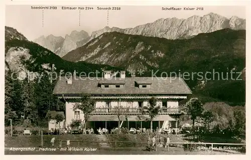 AK / Ansichtskarte Hechtsee Alpengasthof Hechtsee mit Wildem Kaiser Hechtsee