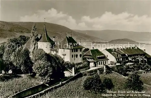 AK / Ansichtskarte Erlach_BE Schloss Erlach mit Petersinsel Erlach_BE