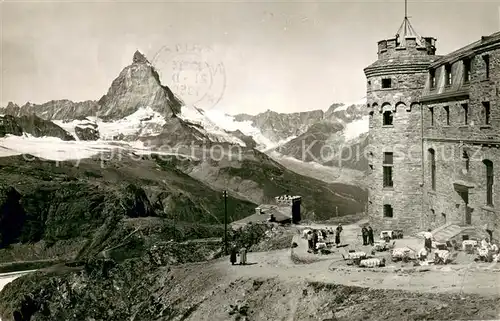 AK / Ansichtskarte Gornergrat_Zermatt Hotel Gornergrat mit Matterhorn Gornergrat Zermatt