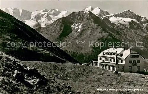 AK / Ansichtskarte Muottas_Muragl Hotel Kulm mit Berninagruppe Muottas Muragl