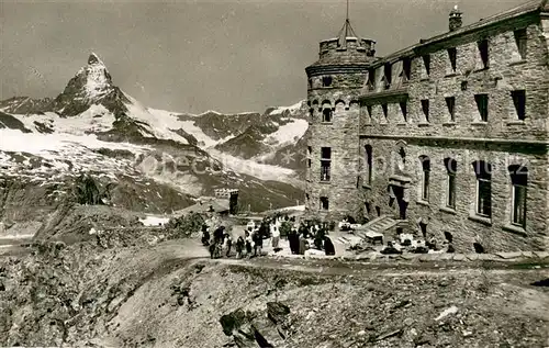 AK / Ansichtskarte Gornergrat_Zermatt Hotel Gornergrat mit Matterhorn Gornergrat Zermatt