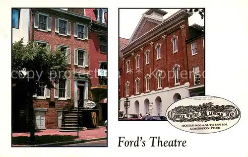 AK / Ansichtskarte Washington_DC Fords Theatre and the House where Lincoln died 