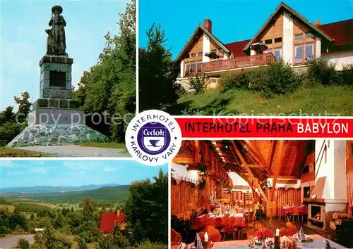 AK / Ansichtskarte Praha_Prahy_Prague Interhotel Karlovy Vary Babylon stredisko Chodska chalupa Hradek u Ujezda  Praha_Prahy_Prague