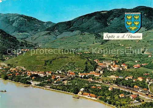 AK / Ansichtskarte Spitz_Donau Fliegeraufnahme mit Weimer Berg Spitz Donau