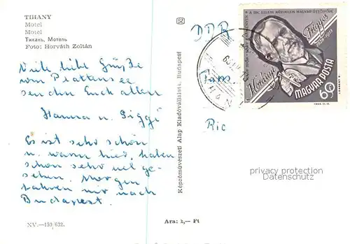 AK / Ansichtskarte Tihany Motel Tihany