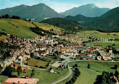 AK / Ansichtskarte Mariazell_Steiermark Wallfahrtsort mit Hohem Student und Tonion Muerzsteger Alpen Fliegeraufnahme Mariazell_Steiermark