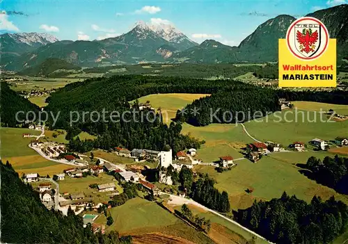 AK / Ansichtskarte Mariastein_Tirol Wallfahrtsort Schloss Alpenpanorama Fliegeraufnahme Mariastein_Tirol