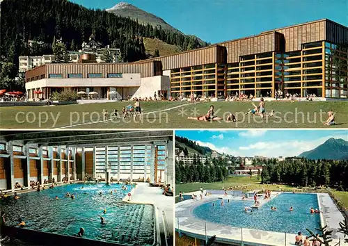 AK / Ansichtskarte Davos_GR Hallen und Gartenbad Davos_GR