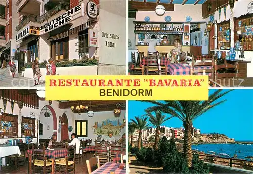 AK / Ansichtskarte Benidorm Restaurante Bavaria Gastraeume Promenade Benidorm