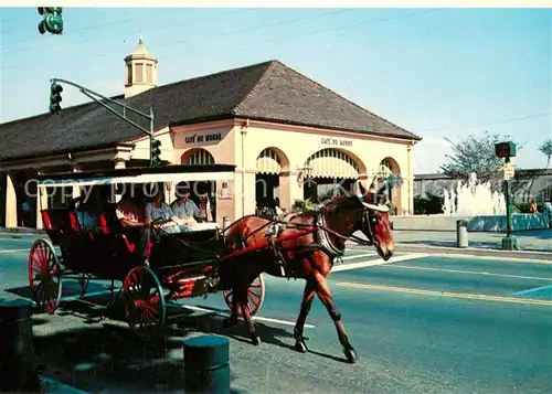 AK / Ansichtskarte New_Orleans_Louisiana Cafe du Monde and Carriage French Market 