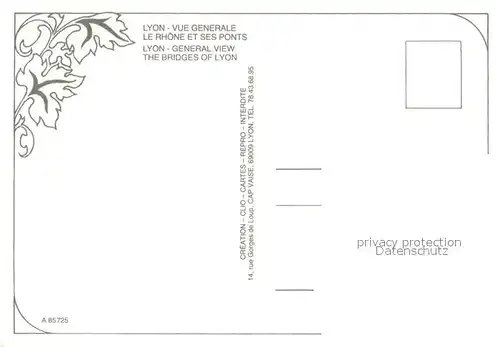 AK / Ansichtskarte Lyon_France Le Rhone et ses ponts vue aerienne Lyon France