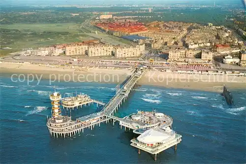 AK / Ansichtskarte Scheveningen Pier Seebruecke Fliegeraufnahme Scheveningen