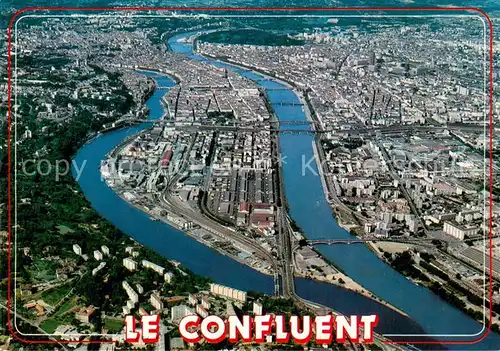 AK / Ansichtskarte Lyon_France Vue aerienne du confluent le Rhone a droite Lyon France