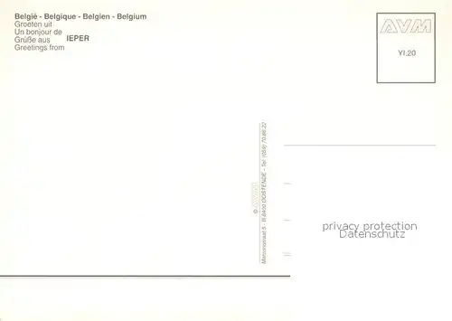 AK / Ansichtskarte Ieper Stadtzentrum Fliegeraufnahme Ieper