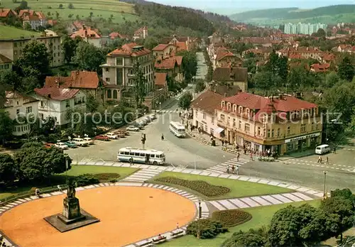 AK / Ansichtskarte Luhacovice Platz der Roten Armee Denkmal Fliegeraufnahme Luhacovice