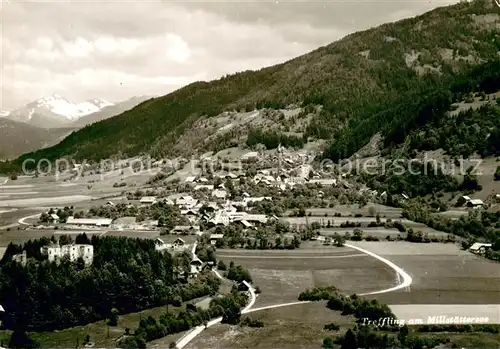 AK / Ansichtskarte Treffling Panorama Alpenblick Fliegeraufnahme Treffling