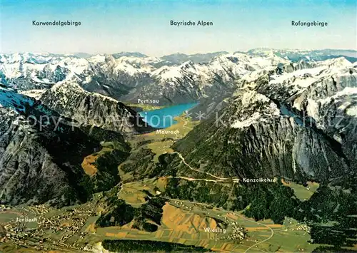 AK / Ansichtskarte Maurach_Achensee Achenseegebiet und Alpen Fliegeraufnahme Maurach Achensee