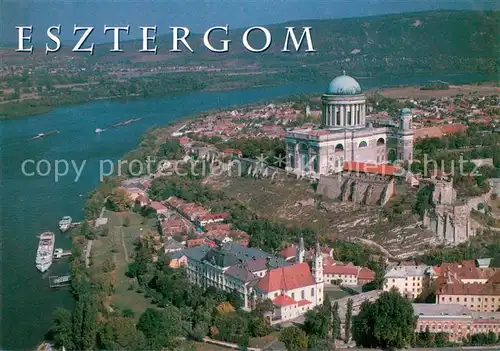 AK / Ansichtskarte Esztergom Varhegy Burgberg Fliegeraufnahme Esztergom