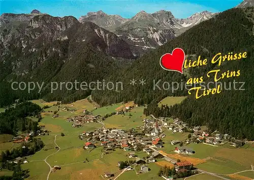 AK / Ansichtskarte Trins_Innsbruck Erholungsort im Gschnitztal mit Kirchdachspitze Stubaier Alpen Fliegeraufnahme Trins Innsbruck