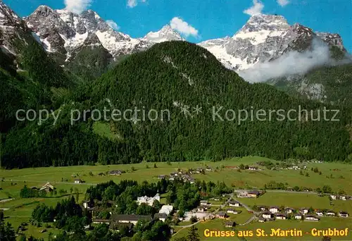 AK / Ansichtskarte Grubhof_St_Martin_Lofer Pinzegauer Saalachtal Wildmoossiedlung Rauchenberg Loferer Steinberge Fliegeraufnahme 