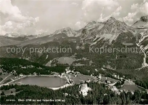 AK / Ansichtskarte Arosa_GR Ober und Untersee Fliegeraufnahme Arosa_GR