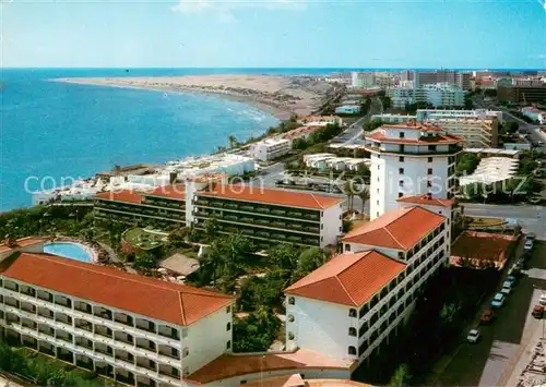 AK / Ansichtskarte Playa_del_Ingles Vista Hoteles y playa Fliegeraufnahme Playa_del_Ingles