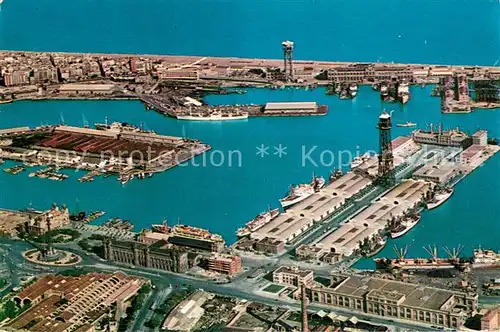 AK / Ansichtskarte Barcelona_Cataluna El puerto Vista aerea Barcelona Cataluna
