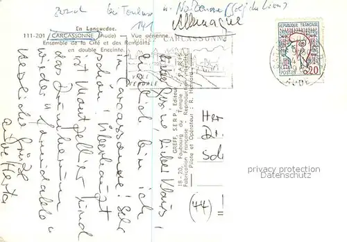 AK / Ansichtskarte Carcassonne Ensemble de la Cite et des Remparts en double Enceinte Vue aerienne Carcassonne