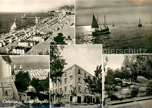 AK / Ansichtskarte Cattolica_Rimini Hotel Corallo Strand Teilansichten 
