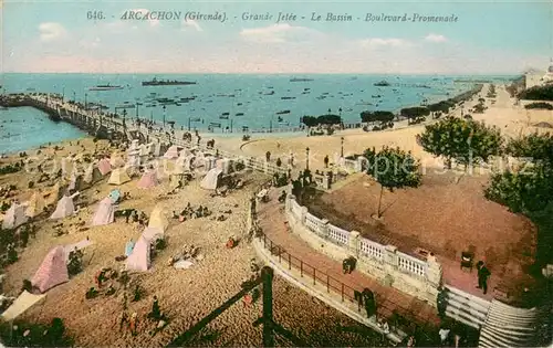 AK / Ansichtskarte Arcachon_33 Grande Jetee Le Bassin Boulevard Promenade 