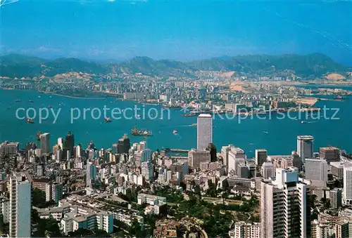 AK / Ansichtskarte Victoria_City Kowloon Peninsular aerial view Victoria City
