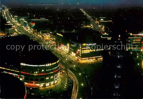 AK / Ansichtskarte Berlin Blick vom Europa Center auf City und Kurfuerstendamm Nachtaufnahme Berlin