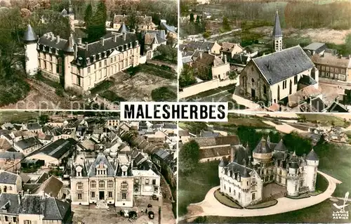 AK / Ansichtskarte Malesherbes Le Chateau LEglise Hotel de Ville Chateau de Rouville Malesherbes