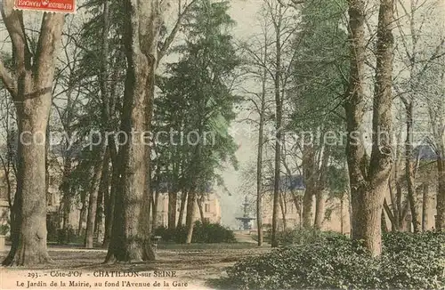 AK / Ansichtskarte Chatillon sur Seine Le Jardin de la Mairie au fond lAvenue de la Gare Chatillon sur Seine