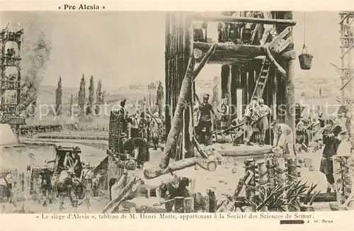 AK / Ansichtskarte Pro_Alesia Le siege dAlesia tableau de M Henri Motte appartenant a la Societe des Sciences de Semur Pro_Alesia