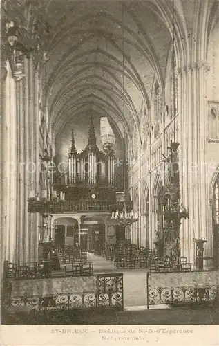 AK / Ansichtskarte Saint Brieuc_Cotes d_Armor Basilique de ND dEsperance Nef principale Saint Brieuc_Cotes d