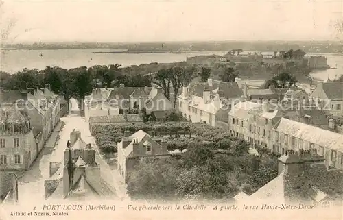 AK / Ansichtskarte Port Louis Vue generale vers la Citadelle A gauche la rue Haute Notre Dame Port Louis