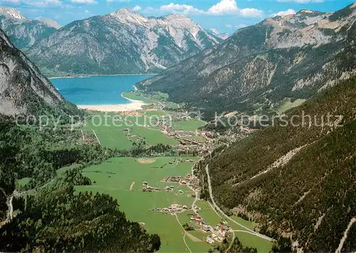 AK / Ansichtskarte Eben_Achensee Erholungs  und Wallfahrtsort mit Karwendelgebirge Fliegeraufnahme Eben Achensee