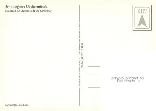 AK / Ansichtskarte Ueckermuende_Mecklenburg_Vorpommern Fliegeraufnahme Stettiner Haff Kamigkrug Ueckermuende_Mecklenburg