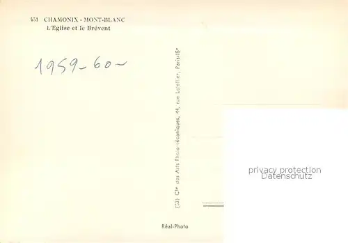 AK / Ansichtskarte Chamonix Mont Blanc Eglise et le Brevent Chamonix
