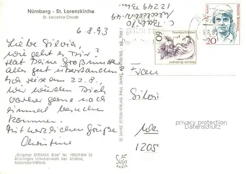 AK / Ansichtskarte Nuernberg Fliegeraufnahme St. Lorenzkirche Nuernberg