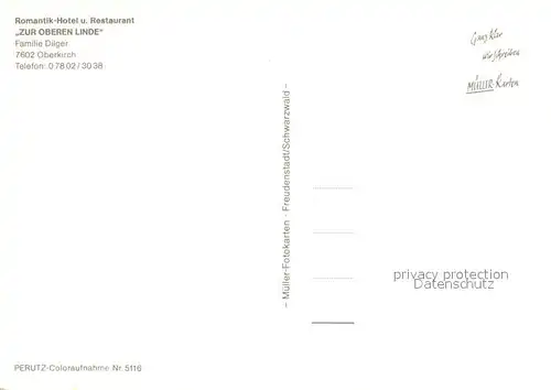 AK / Ansichtskarte Oberkirch_Baden Romantik Hotel Restaurant Zur Oberen Linde Oberkirch_Baden