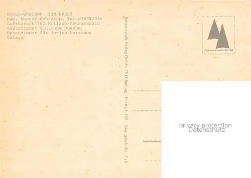 AK / Ansichtskarte Wolfach Hotel Gasthaus Zum Kreuz Wolfach