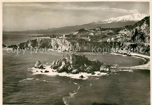 AK / Ansichtskarte Taormina_Sizilien Isola Bella e Capo Taormina veduta aerea Taormina Sizilien