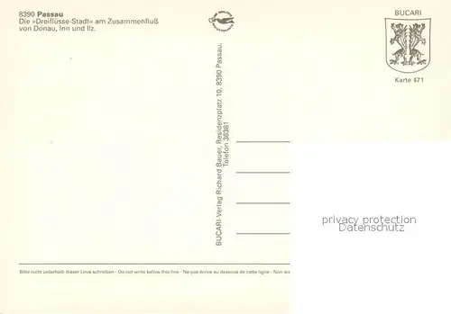 AK / Ansichtskarte Passau Fliegeraufnahme Donau Ilz Inn Passau