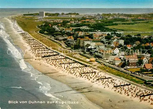 AK / Ansichtskarte Cuxhaven_Duhnen_Nordseebad Fliegeraufnahme mit Kugelbake Cuxhaven_Duhnen