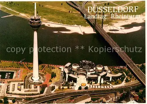 AK / Ansichtskarte Duesseldorf Fliegeraufnahme Landtag mit Fernmeldeturm  Duesseldorf