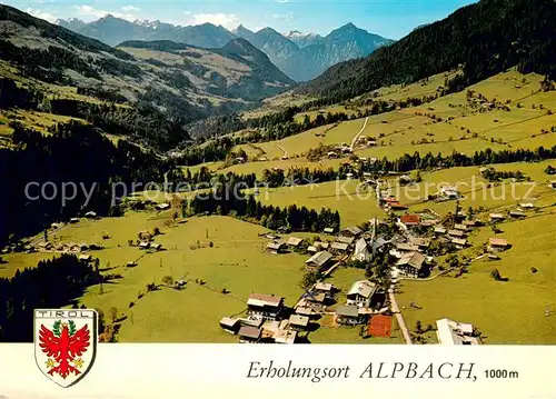 AK / Ansichtskarte Alpbach Erholungsort Bergdorf Alpenpanorama mit Rofangebirge Fliegeraufnahme Alpbach